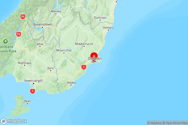 Calton Hill, Otago Region Map