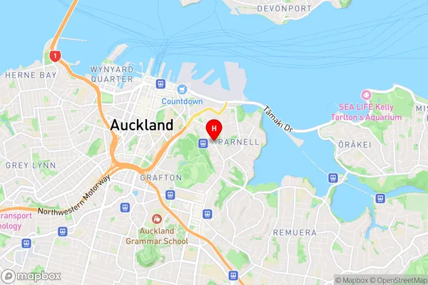 Parnell, Auckland Region Map