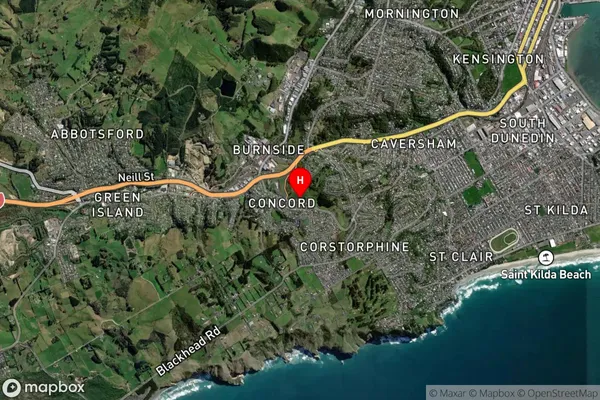 Concord, Otago Satellite Map