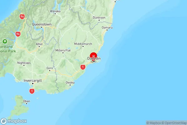 Forbury, Otago Region Map