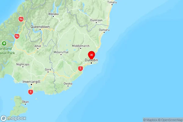 Leith Valley, Otago Region Map