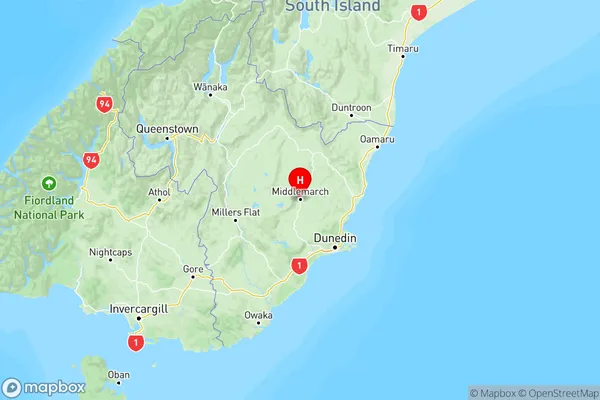 Middlemarch, Otago Region Map