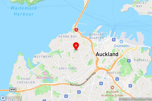 Ponsonby, Auckland Region Map