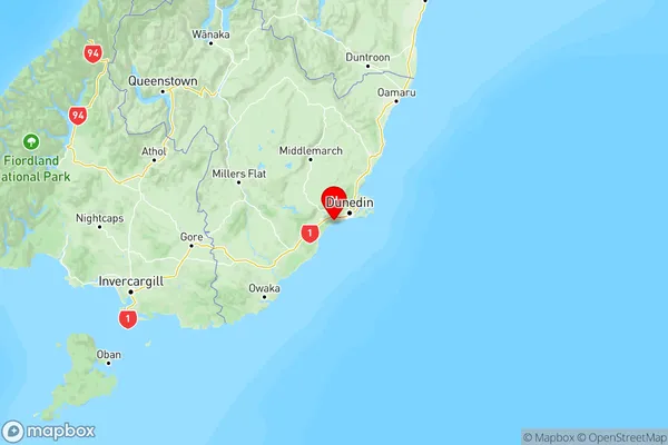 Ocean View, Otago Region Map