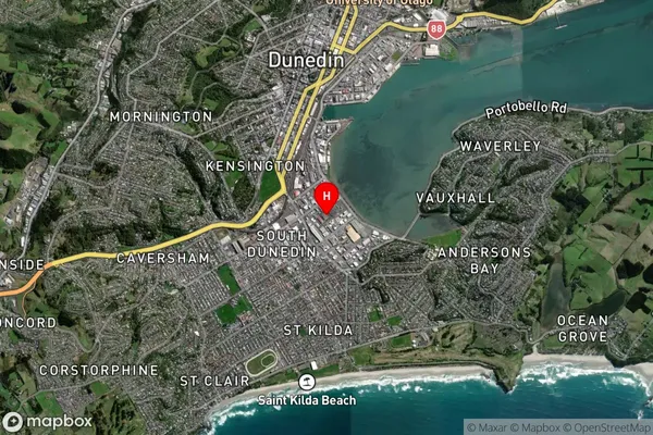 South Dunedin, Otago Satellite Map