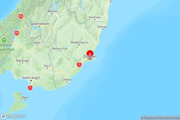 South Dunedin, Otago Region Map