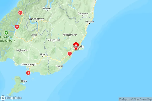 Westwood, Otago Region Map