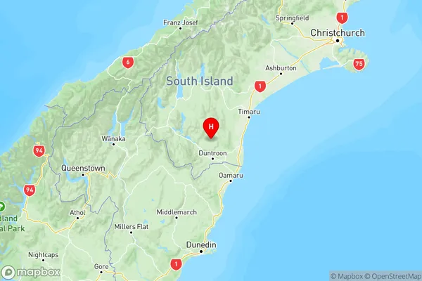 Five Forks and Surrounds, Otago Region Map