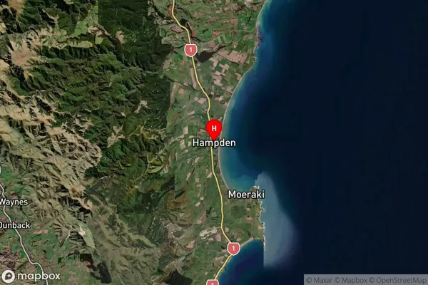 Hampden, Otago Satellite Map