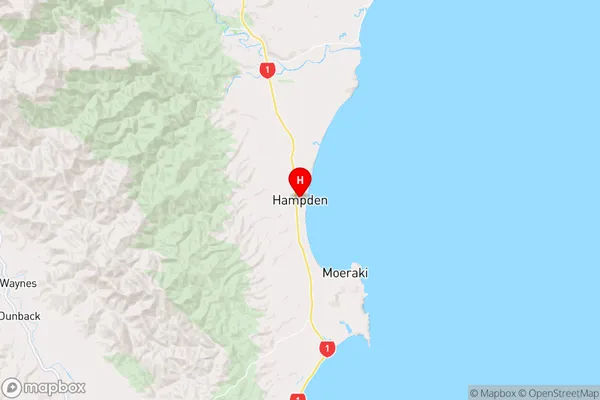 Hampden, Otago Region Map