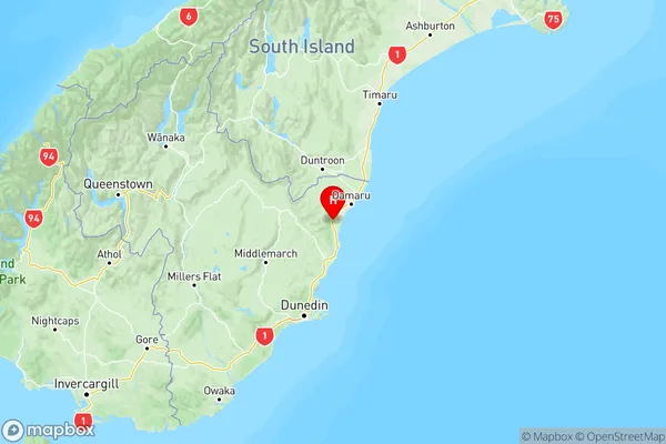 Herbert, Otago Region Map