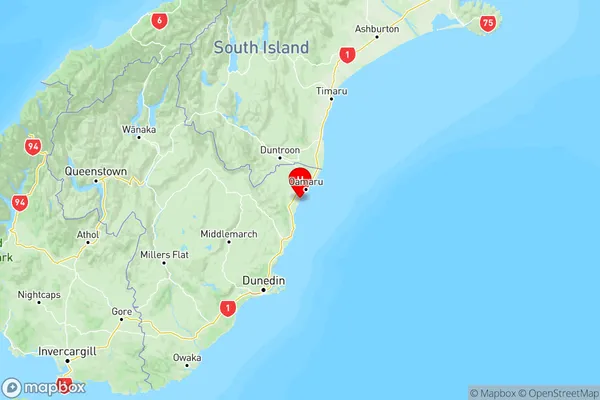 Kakanui, Otago Region Map