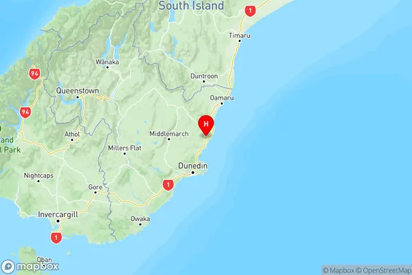 Palmerston, Otago Region Map