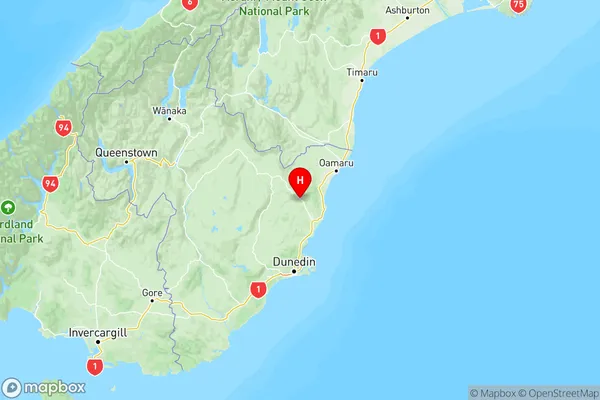 Waihemo, Otago Region Map