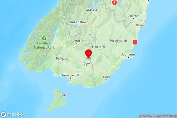 Waikaka, Southland Region Map