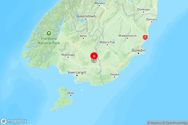 Gore, Southland Region Map