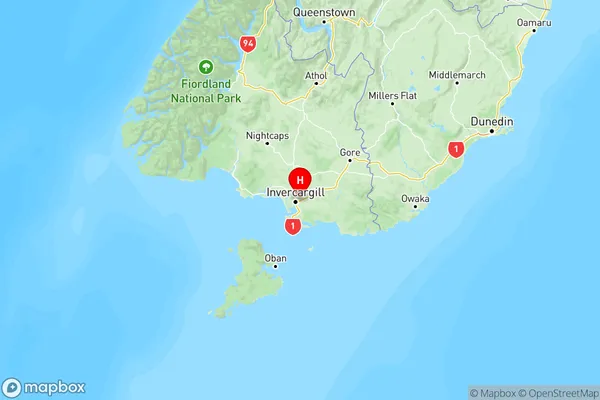 Ascot, Southland Region Map