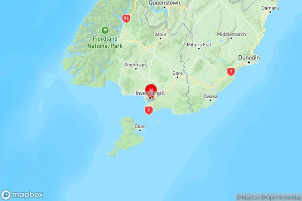 Clifton, Southland Region Map