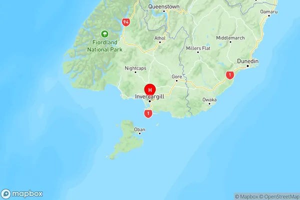 Gladstone, Southland Region Map