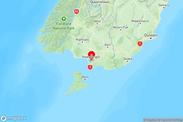 Kingswell, Southland Region Map