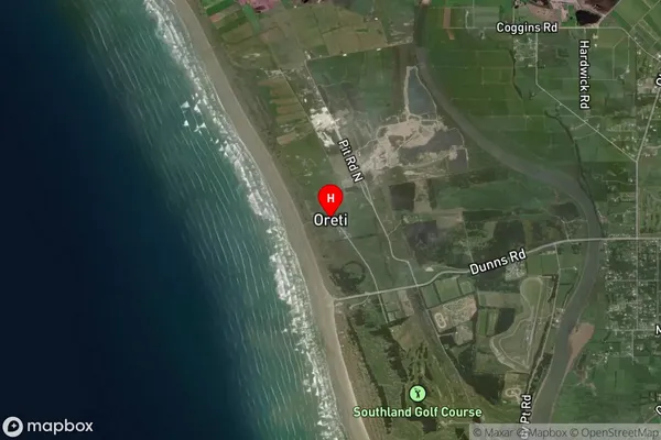 Oreti Beach, Southland Satellite Map