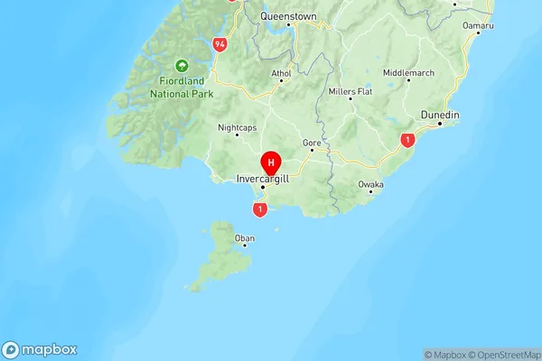 Roslyn Bush, Southland Region Map