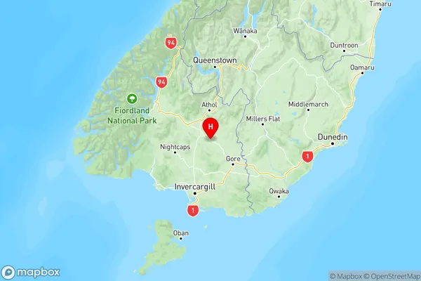 Balfour, Southland Region Map