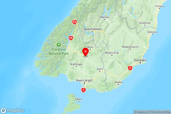 Castlerock, Southland Region Map