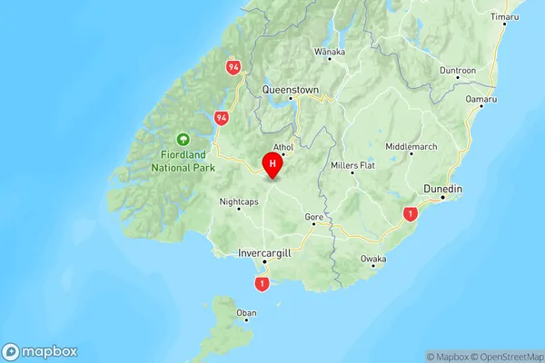 Lumsden, Southland Region Map