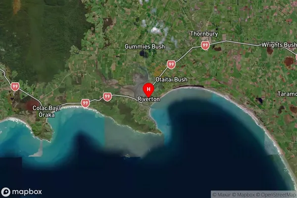 Riverton, Southland Satellite Map