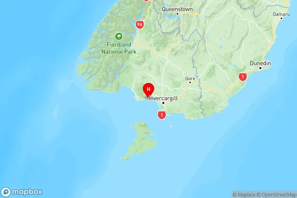 Riverton, Southland Region Map