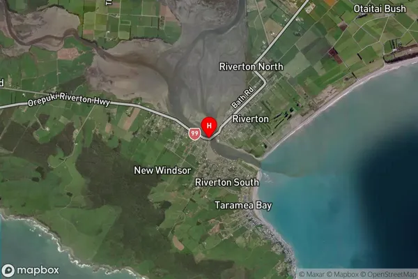 Riverton & Surrounds, Southland Satellite Map