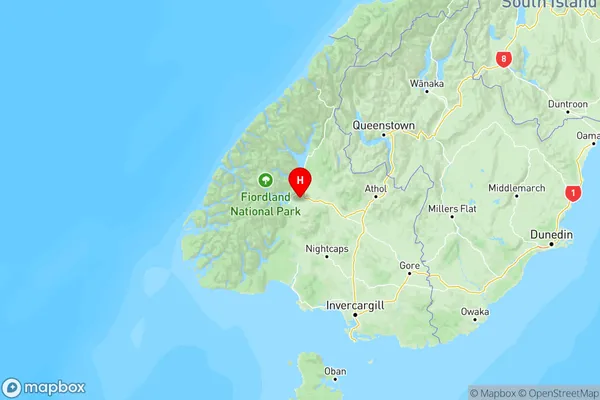 Te Anau, Southland Region Map