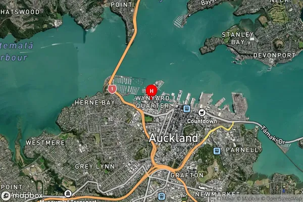 Wynyard Quarter, Auckland Satellite Map