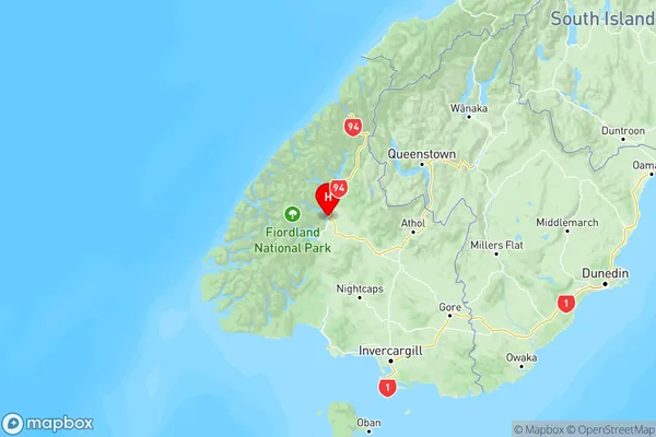 Te Anau Surrounds, Southland Region Map