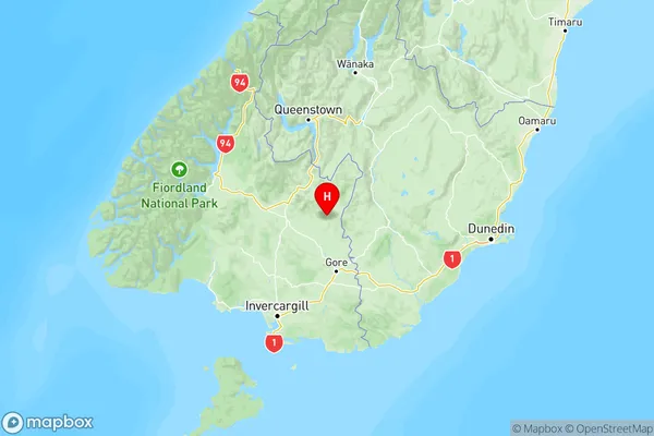 Waikaia, Southland Region Map