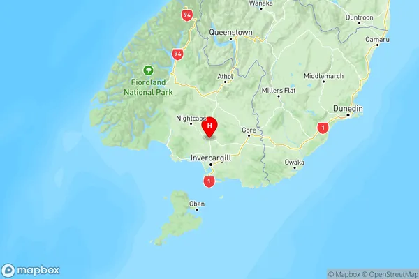 Winton Surrounds, Southland Region Map