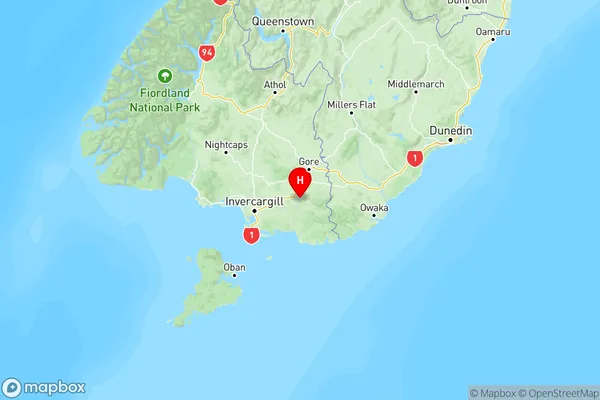 Wyndham, Southland Region Map