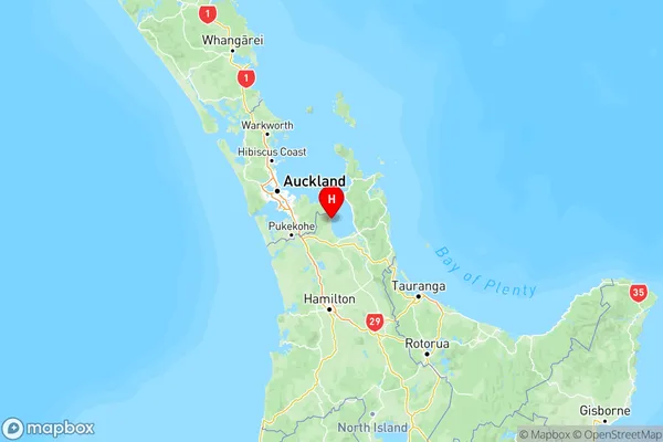 Whakatiwai, Auckland Region Map