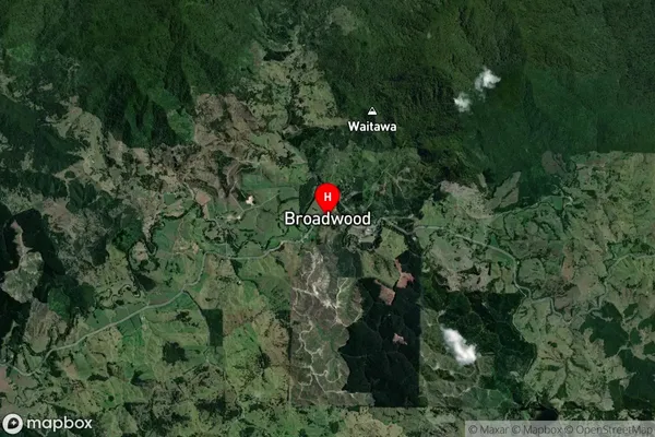 Broadwood, Northland Satellite Map