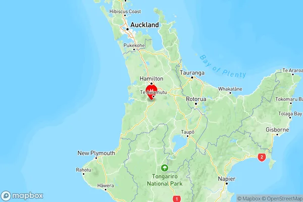 Te Kawa, Waikato Region Map