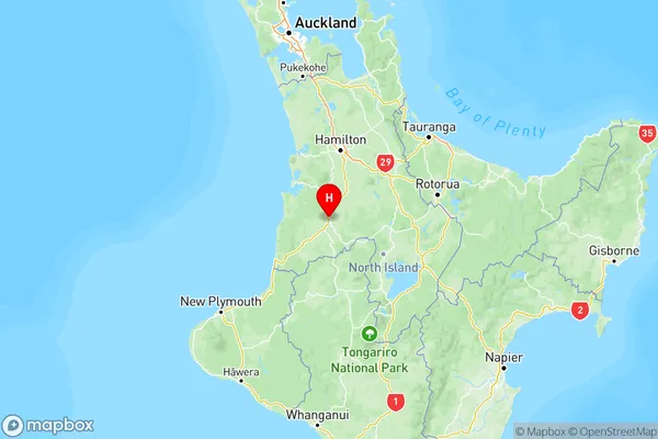 Te Kuiti, Waikato Region Map