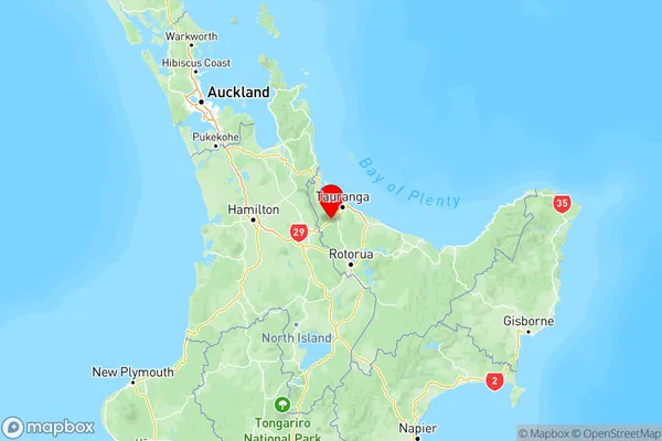 Lower Kaimai, Bay of Plenty Region Map
