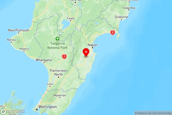 Te Hauke, Hawke's Bay Region Map