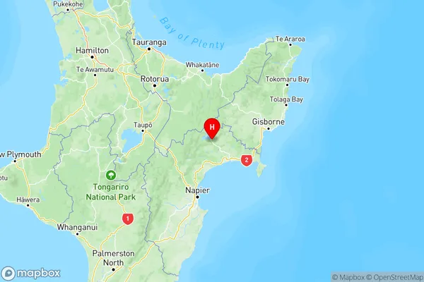 Tuai, Hawke's Bay Region Map