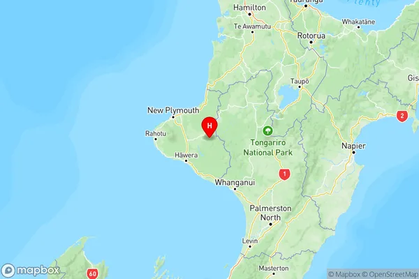 Puniwhakau, Taranaki Region Map