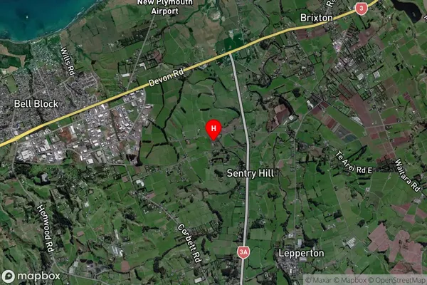 Sentry Hill, Taranaki Satellite Map