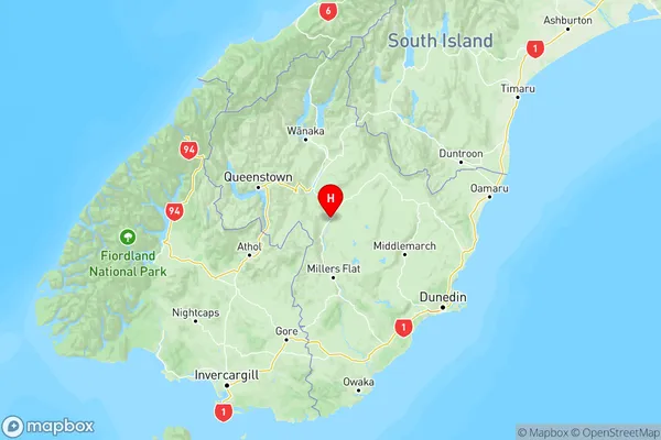 Bridge Hill, Otago Region Map