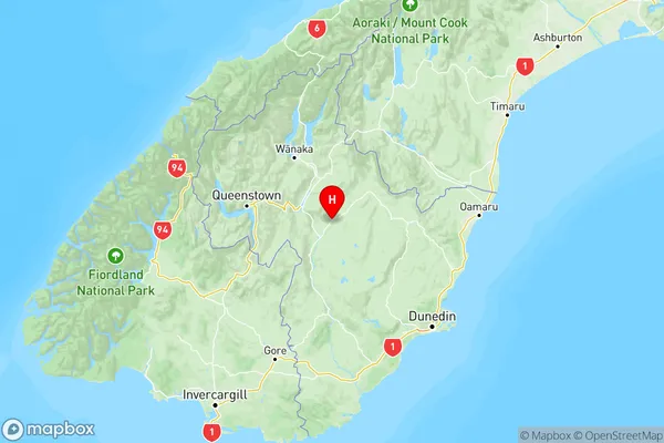 Chatto Creek, Otago Region Map