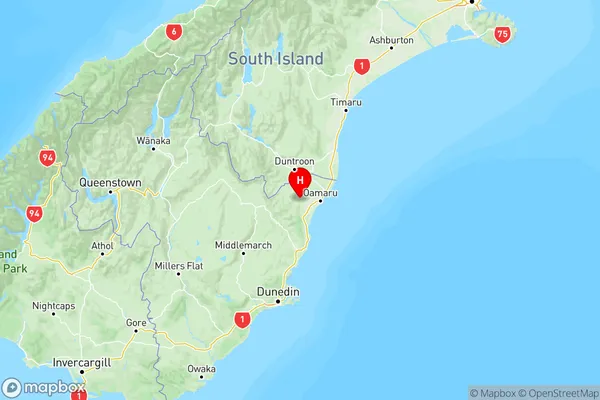 Kauru Hill, Otago Region Map